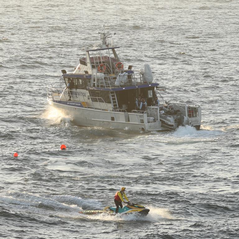 NSW Fisheries were seen dropping drum lines off Little Bay beach the day after the fatal shark attack occurred. Picture: John Grainger