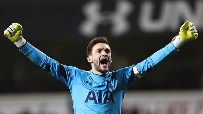 Hugo Lloris of Tottenham Hotspur celebrates.