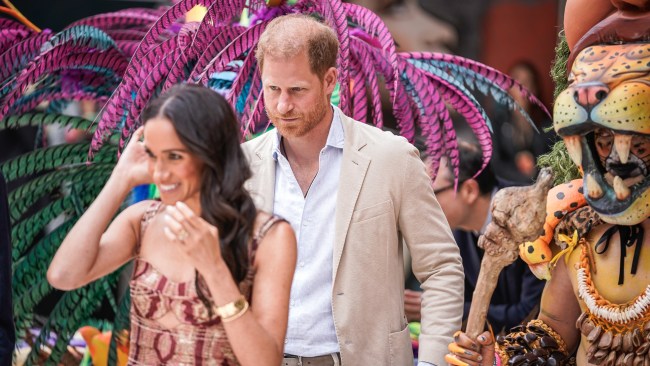 Meghan Markle reportedly gave a blunt "order" to Prince Harry and used a celebrity tactic to appear special while donning clothes and accessories exceeding tens of thousands in Colombia. Picture: Diego Cuevas/Getty Images