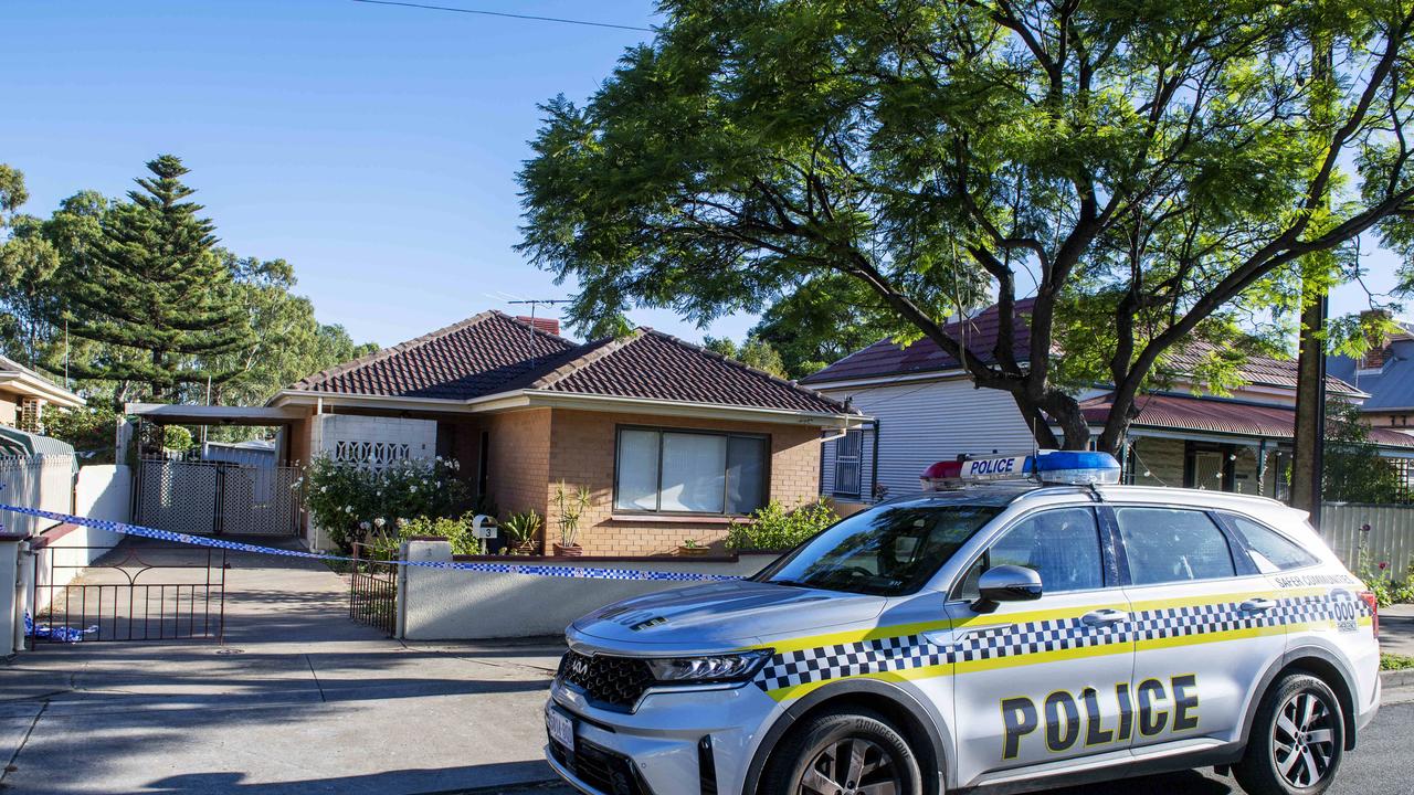 Police at the scene in February 2024. Picture Mark Brake