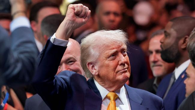 US President Donald Trump watches the Ultimate Fighting Championship (UFC) at the Kaseya Center on April 12, 2025 in Miami, Florida. Joe Raedle/Getty Images/AFP