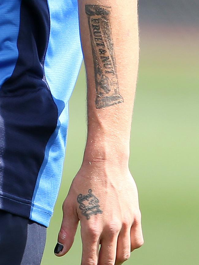 Tom Liberatore shows off a new tattoo. Pic: Michael Klein