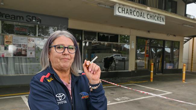 Local Cowandilla resident Sharon van Homelen outside the gift shop. Picture: Brenton Edwards