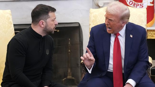 Donald Trump attacked Volodymyr Zelensky in the Oval Office at the White House. Picture: Getty Images.