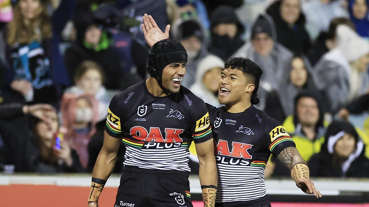 Leaving Penrith will be tough, but Stephen Crichton says the hardest part will be saying goodbye to best mate Brian To’o. Picture: Mark Evans/Getty Images