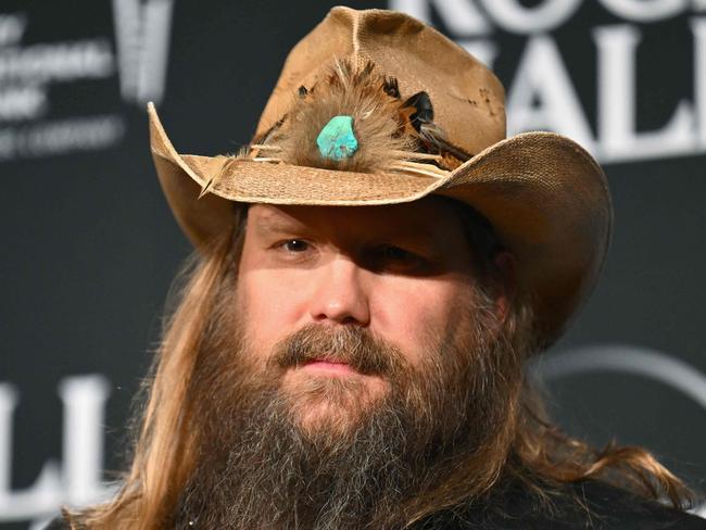 US singer-songwriter Chris Stapleton poses in the press room during the 38th Annual Rock & Roll Hall of Fame Induction Ceremony at Barclays Center in the Brooklyn borough of New York City on November 3, 2023. (Photo by ANGELA WEISS / AFP)