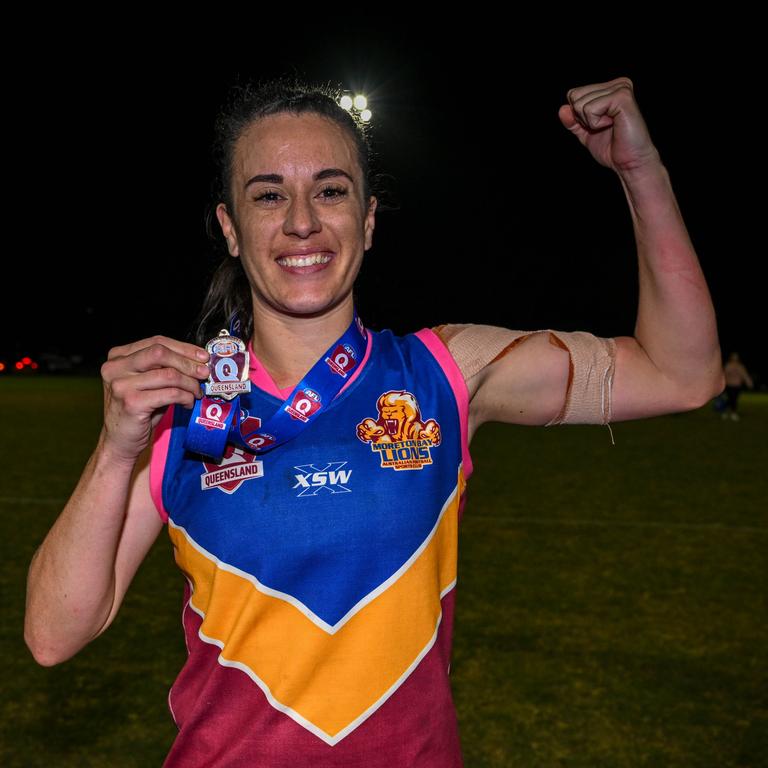 Jessica Davy from Moreton Bay Lions won the best on ground for the Div 1 Seniors QFAW grand final. Picture: Supplied