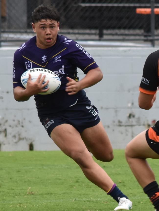 Melbourne Storm rising star Phoenix Woods is part of a powerful one-two punch art Hallam Senior College in the NRL Schoolboys Cup.