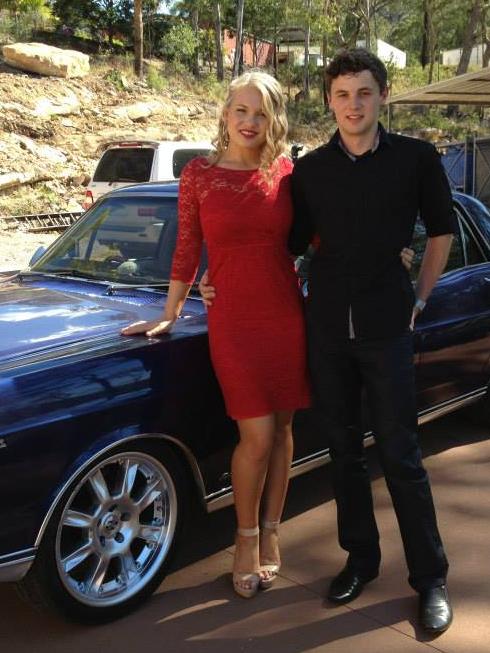 Anja Nissen with boyfriend of two years Sam Evans.