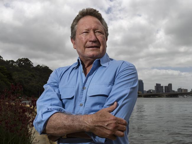 Andrew Forrest pictured along Swan River, Perth WA. Forrest has written a letter to Facebook CEO Mark Zuckerberg criticising his lack of action over fake ads.PHOTO: MARIE NIRME