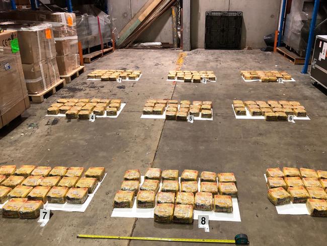 ABF officers found the drugs after the cargo arrived in Sydney from Malaysia. Picture: AFP