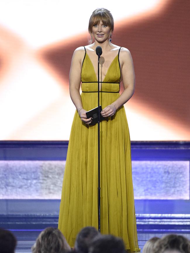 Bryce Dallas Howard presents an award at the Critics' Choice Awards. Picture: Chris Pizzello/Invision