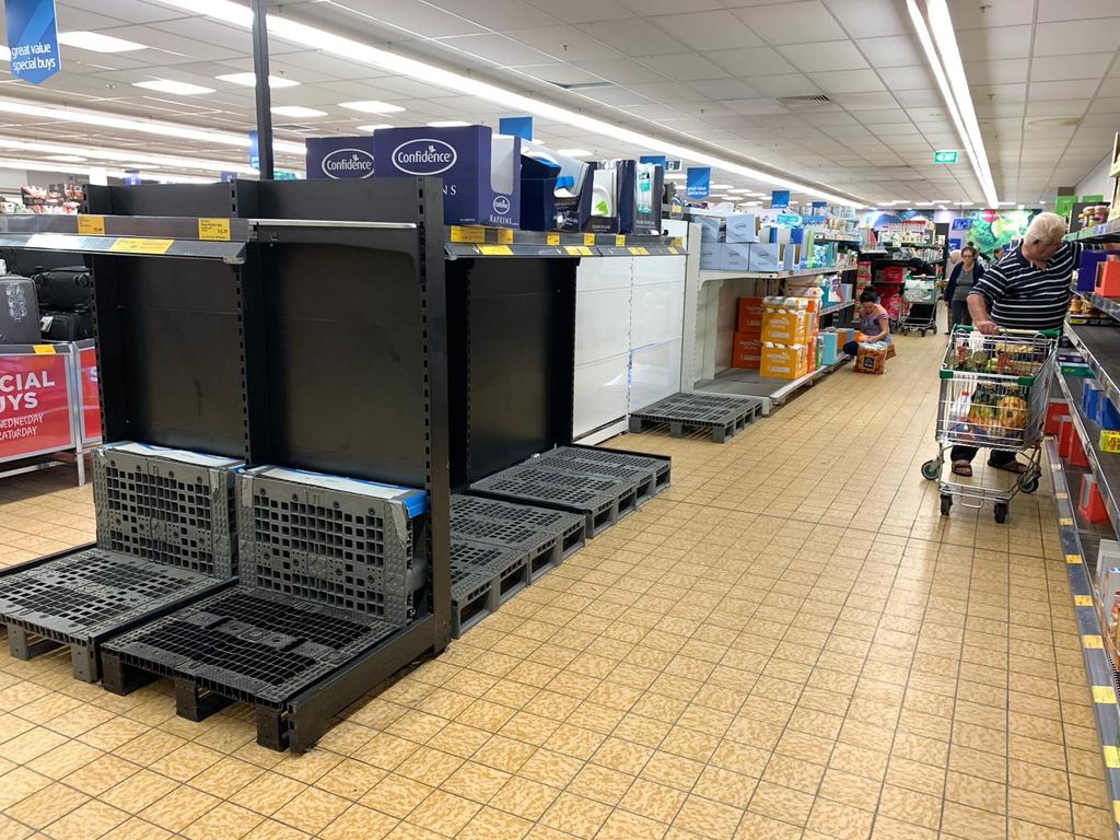 Aldi stores are also being stripped completely bare. Picture: Rohan Kelly