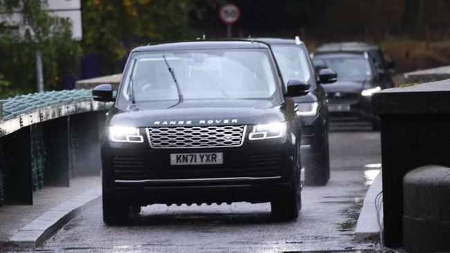 The convoy carrying William, Edward, Andrew and Sophie. Picture: Andy Buchanan/AFP