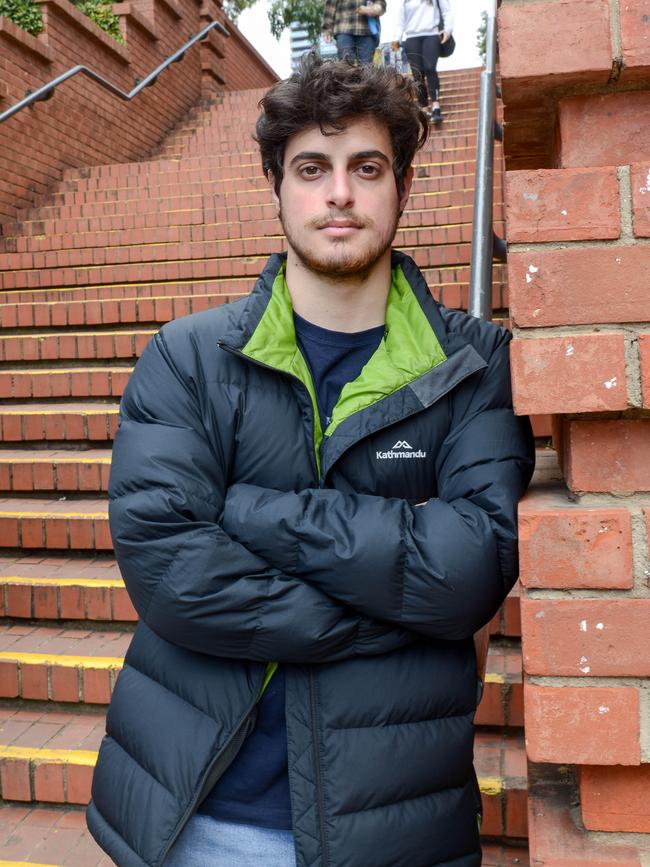 Undergraduate Law and Arts Student Jonathan Iadarola at Adelaide University. Picture: NCA NewsWire / Brenton Edwards