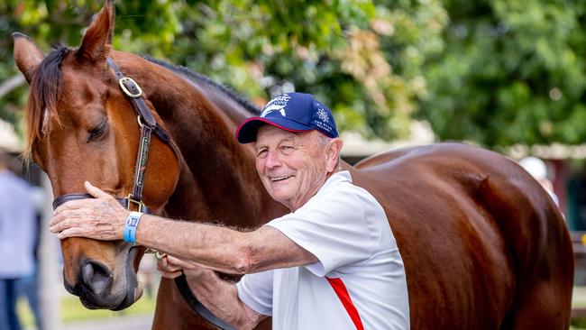 Gerry Harvey at the Magic Millions. ‘I don’t think property prices have ever been as strong in the country,’ Harvey says. Picture: Luke Marsden