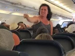 Woman's epic meltdown on plane goes viral. Picture: Chianti Washington/Facebook