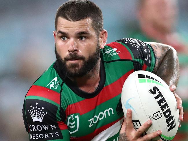 SYDNEY, AUSTRALIA - APRIL 08:  Adam Reynolds of the Rabbitohs runs the ball during the round five NRL match between the South Sydney Rabbitohs and the Brisbane Broncos at Stadium Australia on April 08, 2021, in Sydney, Australia. (Photo by Mark Metcalfe/Getty Images)