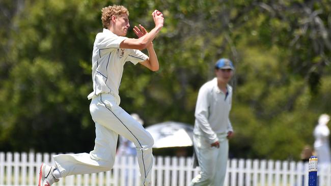 Churchie bowler Ed Storen was elite at the weekend. Picture, John Gass