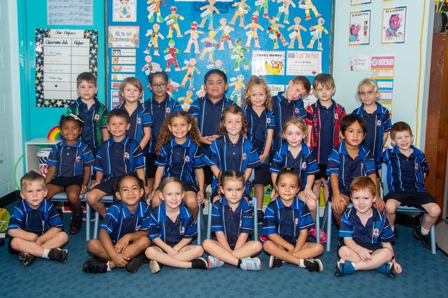 Victoria Park State Primary School 2022 Prep class. (L-R) Back row: Andre, Ashley, Yashraj, Liam, Lilly, Brodie, Chase, Ava; middle row: Tala, Joseph, Miya, Rosalie, Wren, Aliyahst, Brayden; front row: Riley,Mele, Chantal, Zoey, Tarly, Connor. Picture: Michaela Harlow MKY2022PREP