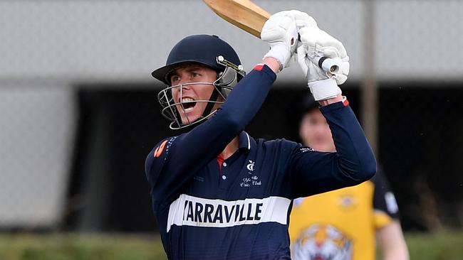 Josh Hahnel hits out for Yarraville. Picture: Andy Brownbill