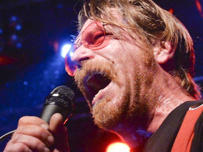 Singer of Eagles of Death Metal - Jesse Hughes performs on the stage of the Debaser Medis in Stockholm, on February 13, 2016. / AFP / TT News Agency / Vilhelm Stokstad / Sweden OUT