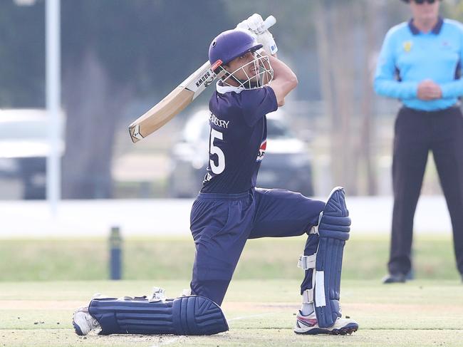 Daanish Mehta. Geelong hosted Carlton in its final T20 match of the season. Picture: Alan Barber