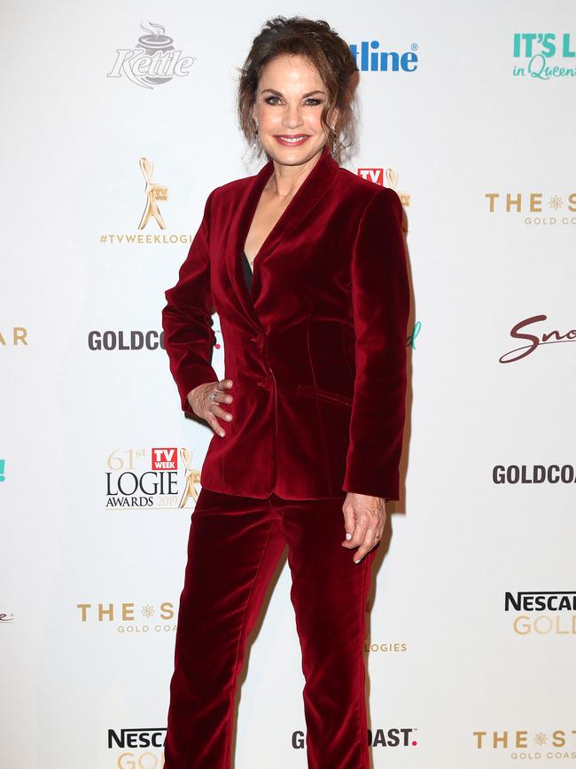 Former Wentworth star Sigrid Thornton showed off a red suit. Picture: Getty