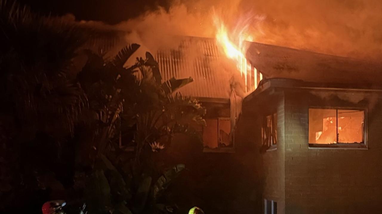 The fire caused about $900,000 damage to the two-storey beach house at Goolwa South. Picture: 7NEWS