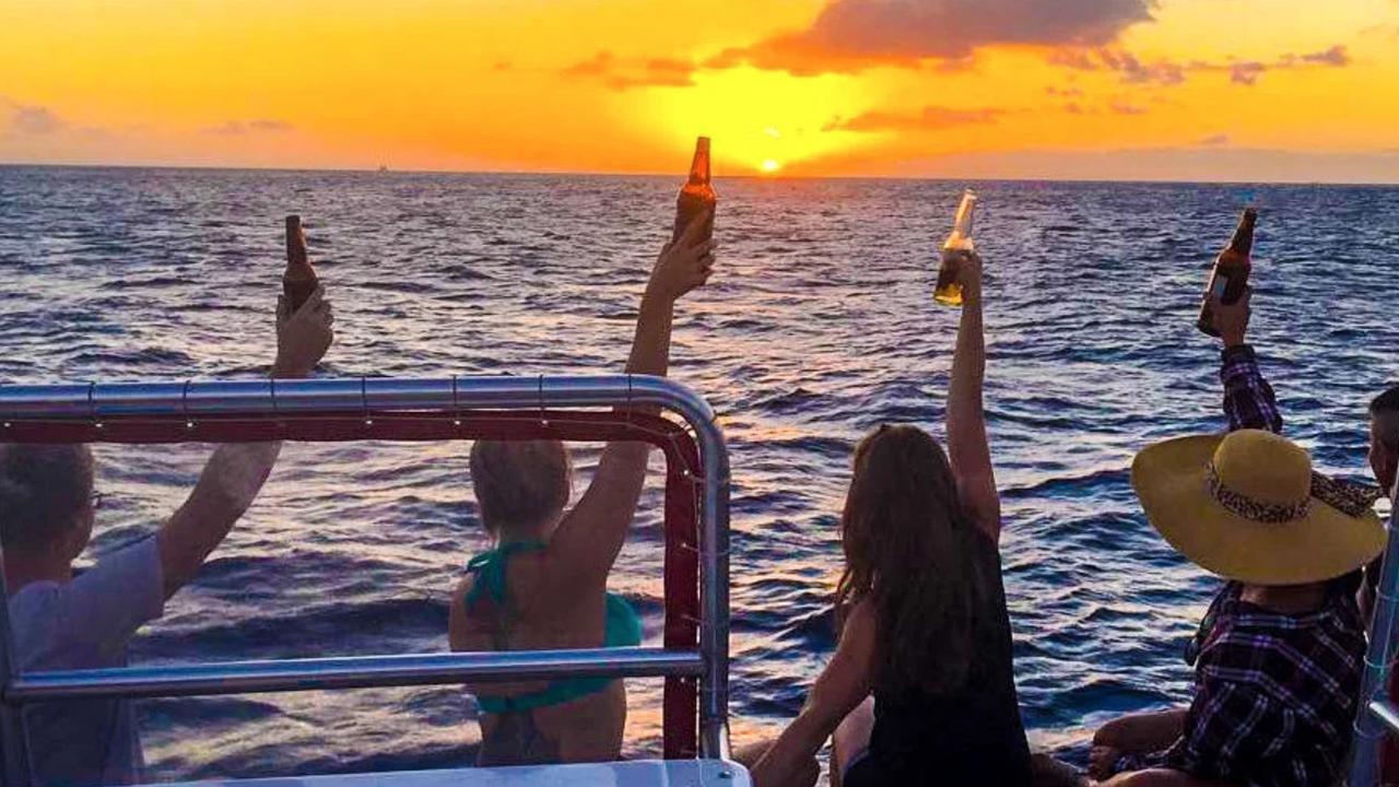 Passengers on-board the Halewai Queen at sunset. Picture: Supplied