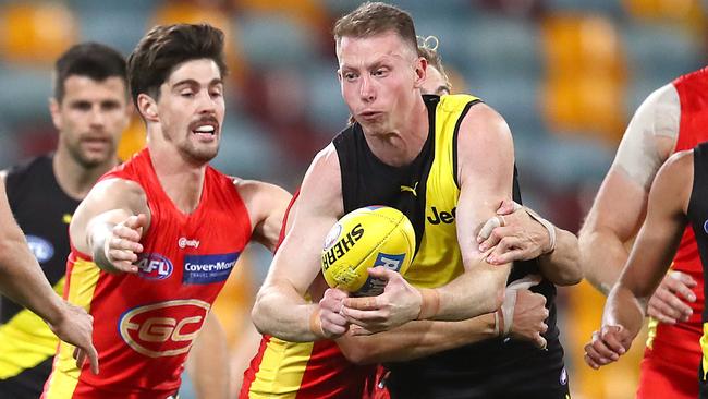 Dylan Grimes is staying in Richmond’s Queensland hub away from his family in Victoria.