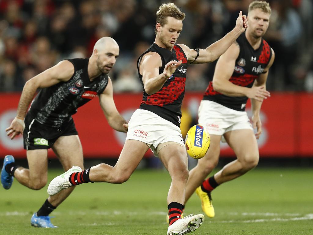 Essendon midfielder Darcy Parish produced a career-best performance on Anzac Day. Picture: Darrian Traynor/AFL Photos/via Getty Images