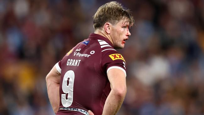 Harry Grant showing the toll of State of Origin. Picture: Chris Hyde/Getty Images)