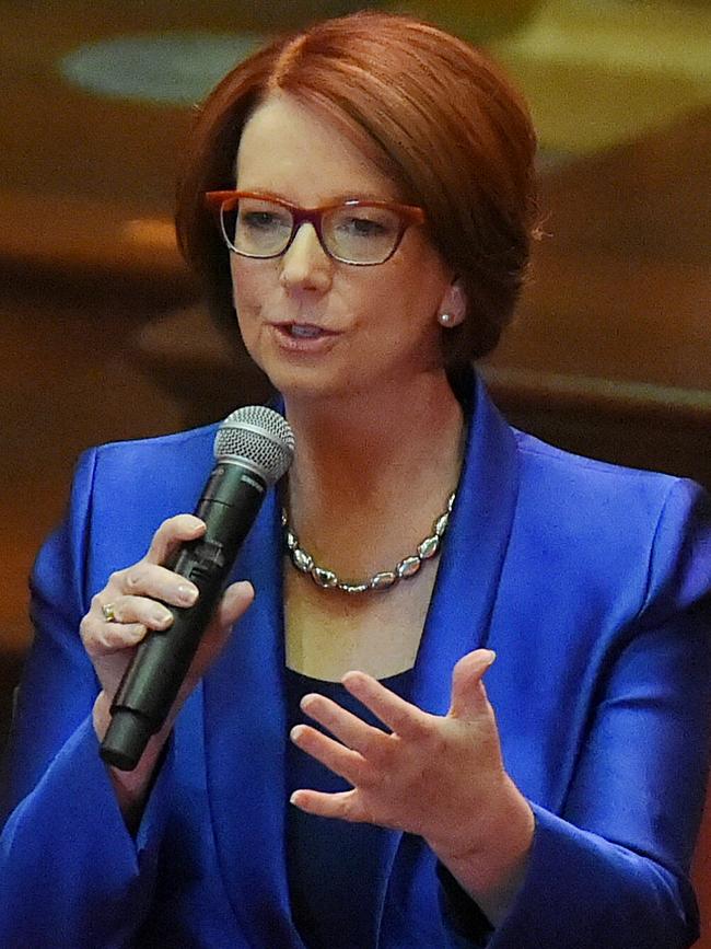 After Julia Gillard signed on to a carbon tax, her support never recovered. Picture: Roy VanDerVegt