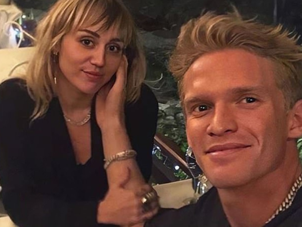 Miley Cyrus and Cody Simpson. Picture: Instagram