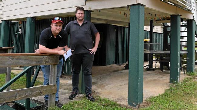 RISING INSURANCE PREMIUMS: Tyson and Cody Roles outside their grandmother Eunice Barnes home in Hanbury Street. Picture: Mike Knott BUN260319HAN2