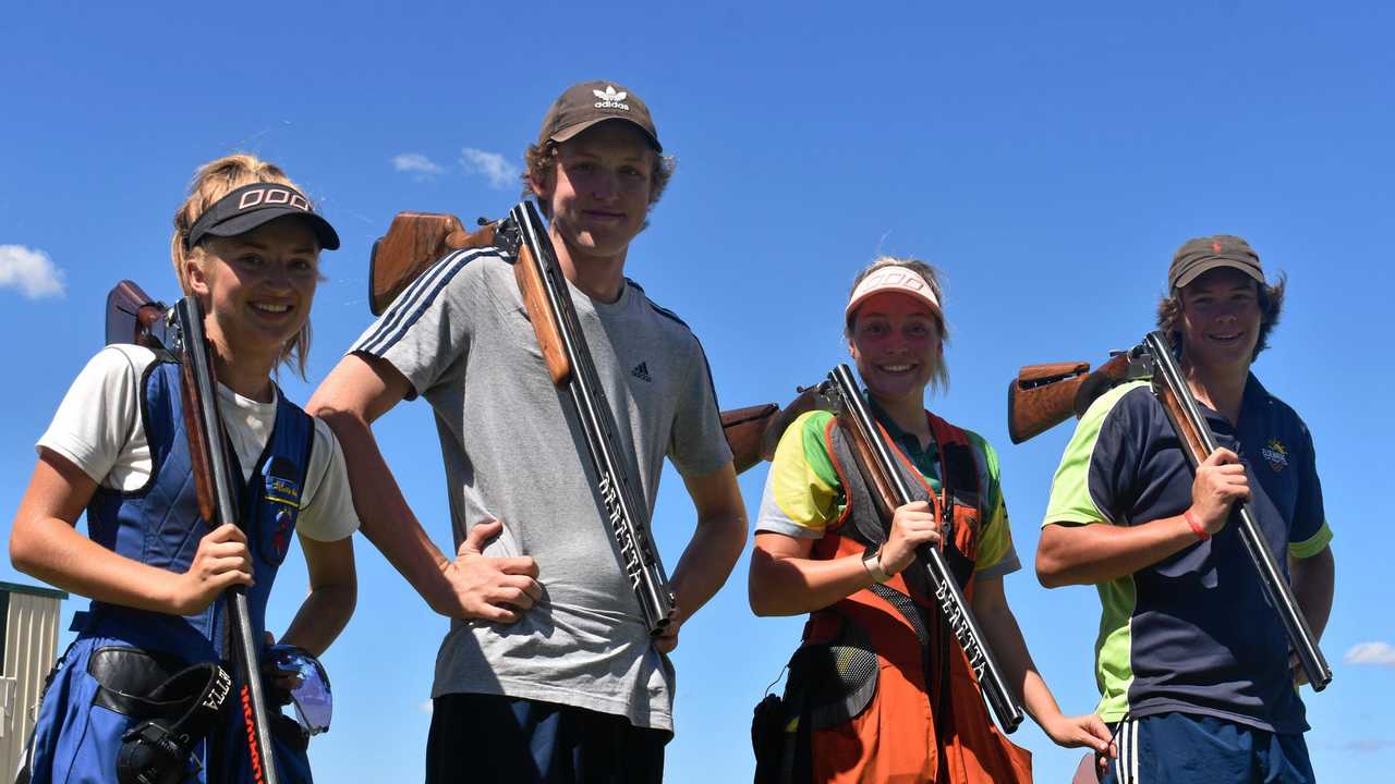 Molly Bretag, 15; Jack Hunter, 17; Emily Dollar, 16; and Liam Morgan, 17 competed in the Junior National Champion of Champions in Roma on Wednesday, April 3. Picture: Ellen Ransley