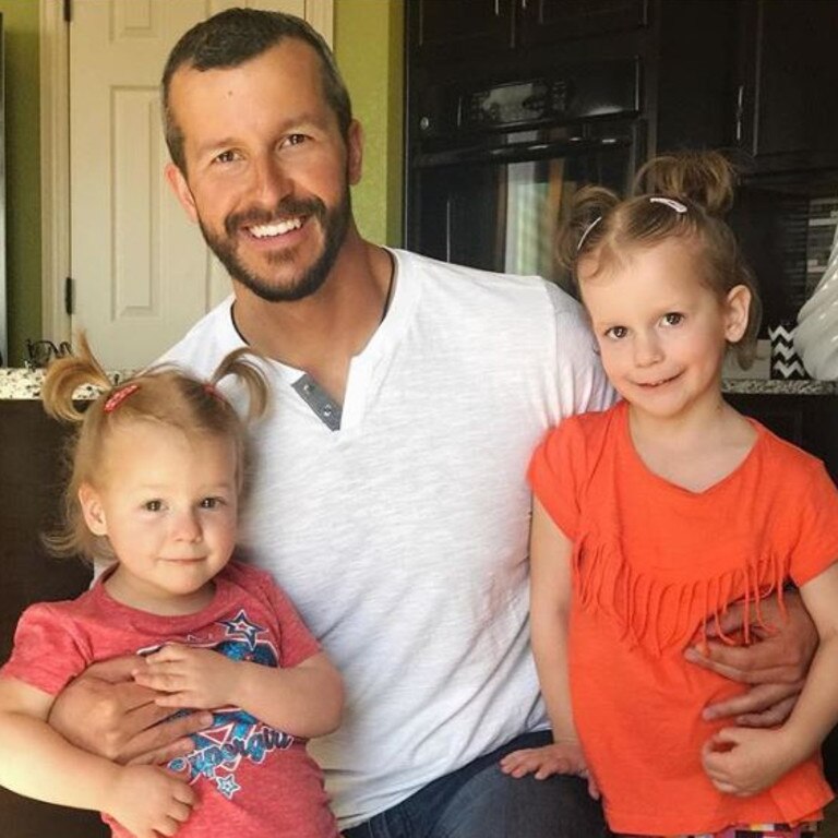 Chris Watts with his daughters, Bella and Celeste. Picture: Supplied