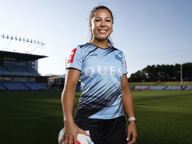 DAILY TELEGRAPH 1ST OCTOBER 2024Pictured at PointsBet Stadium at Cronulla in Sydney is Cronulla Sharks NRLW captain Tiana Penitani ahead of the 2024 NRLW Grand Final against the Roosters.Picture; Richard Dobson