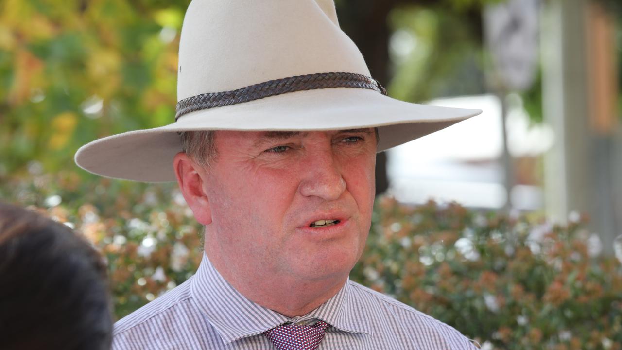 Nationals MP Barnaby Joyce has weighed into the Coalition fight over rogue senator Jim Molan. Picture: AAP Image/Steve Gonsalves