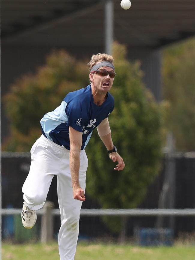 Barwon Heads spinner Dan Donaldson bowls against Armstrong Creek in January. Picture: Alan Barber