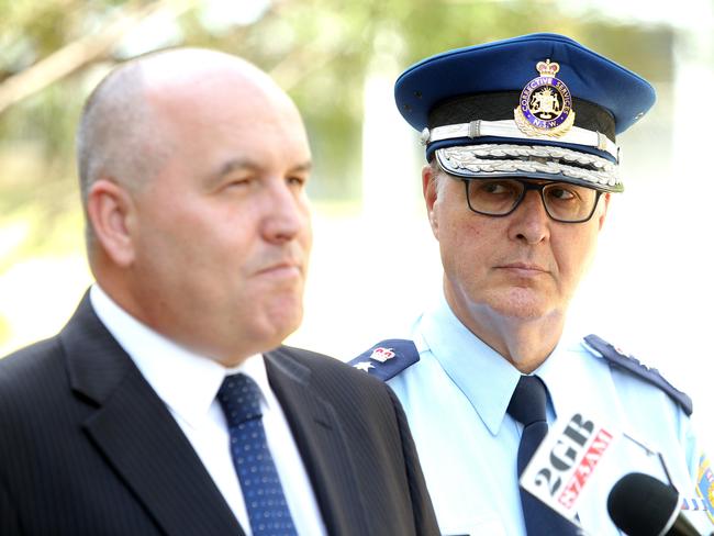 Minister for Corrective Services David Elliot with Corrective Services Commissioner Peter Severin.