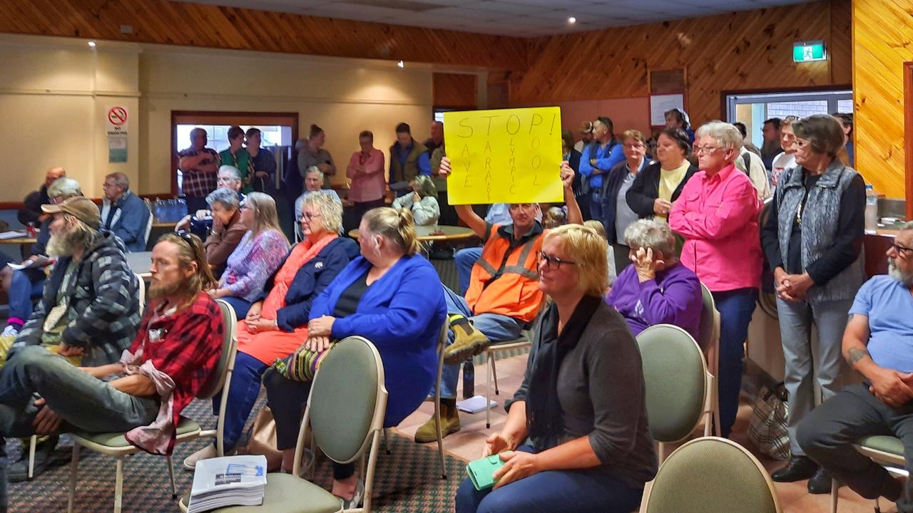 SAVE THE TARA POOL: Up to 50 concerned community members showed up to the council meeting to have their voices heard, with seven key speakers taking the stand during the deputations. Pic: Peta McEachern