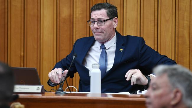 Mayor Troy Thompson in the Townsville City Council general meeting on Wednesday. Picture: Shae Beplate.