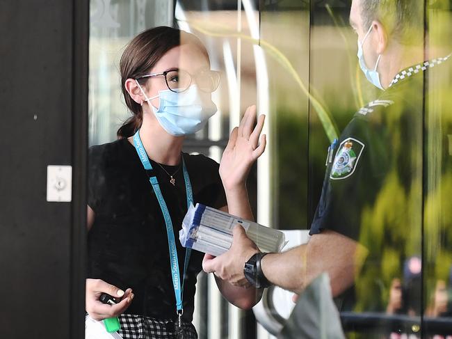 Six cases of the UK variant of the coronavirus have now been linked to the Hotel Grand Chancellor in Spring Hill, Brisbane. Picture: NCA NewsWire / Dan Peled