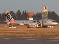 Jetstar flight JQ225 veered off the tarmac on Friday morning after suffering a "steering issue". Picture: X