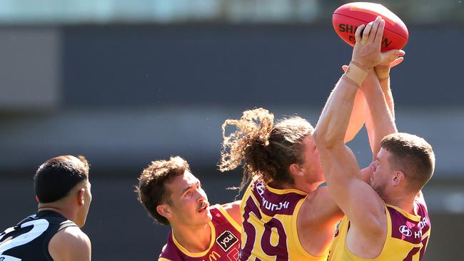 Darragh Joyce marks during the VFL preliminary final on Saturday. Picture: Kelly Defina/AFL Photos