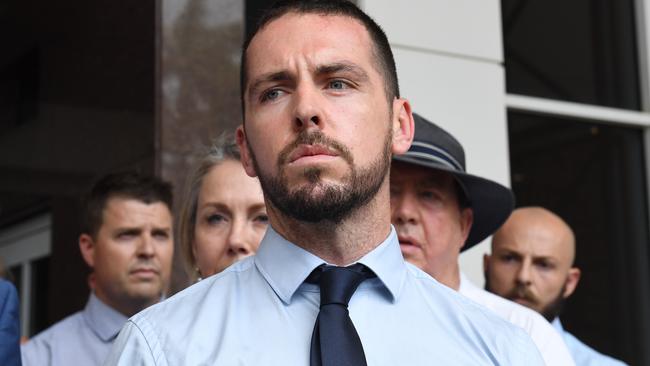 Zachary Rolfe outside court. Picture: Amanda Parkinson