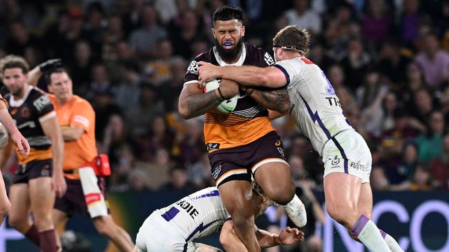 Payne Haas started his footy journey with the Woodberry Warriors. (Photo by Bradley Kanaris/Getty Images)