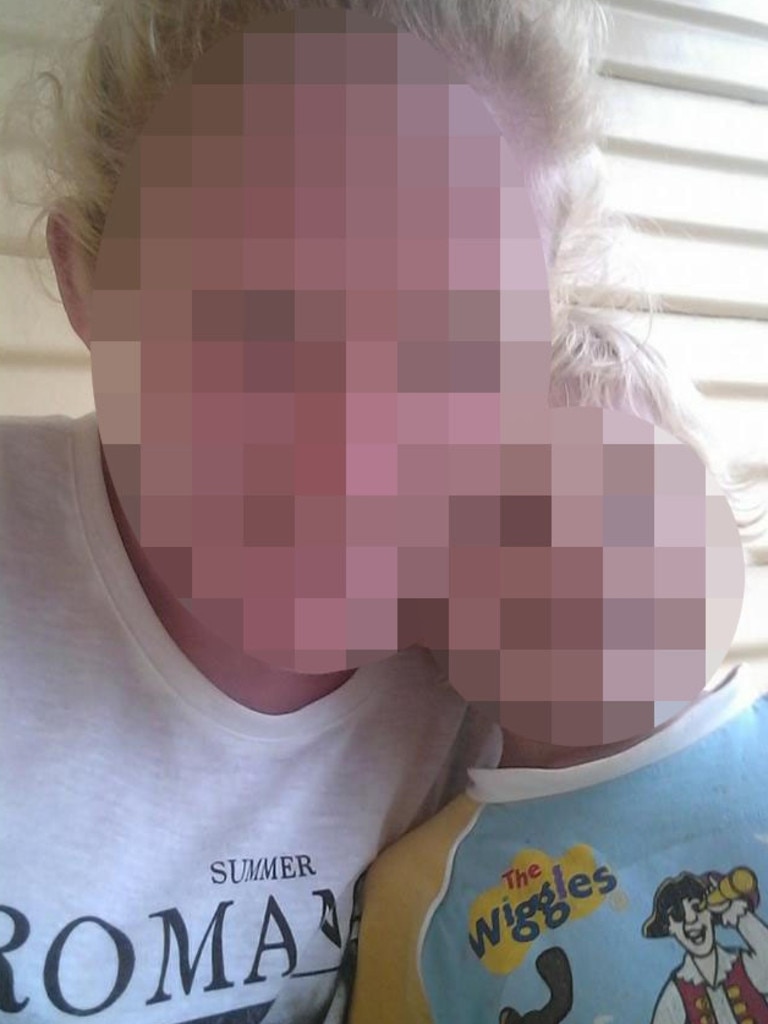 The accused with her five-year-old son she allegedly drowned in the Murray River.